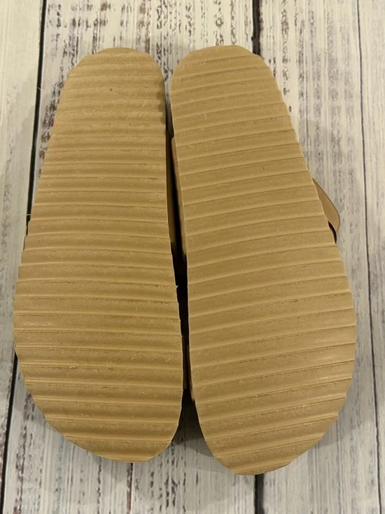 Bjorndal Womens Courtney Slide Shoes Size 10M Beige Double Straps Big Buckle - Picture 5 of 5